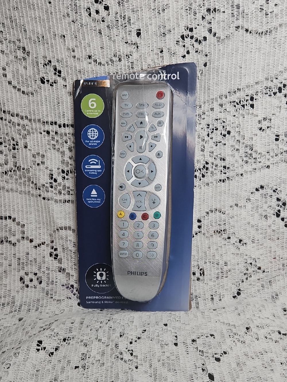 Philips Silver and Gray Replacement TV Remote